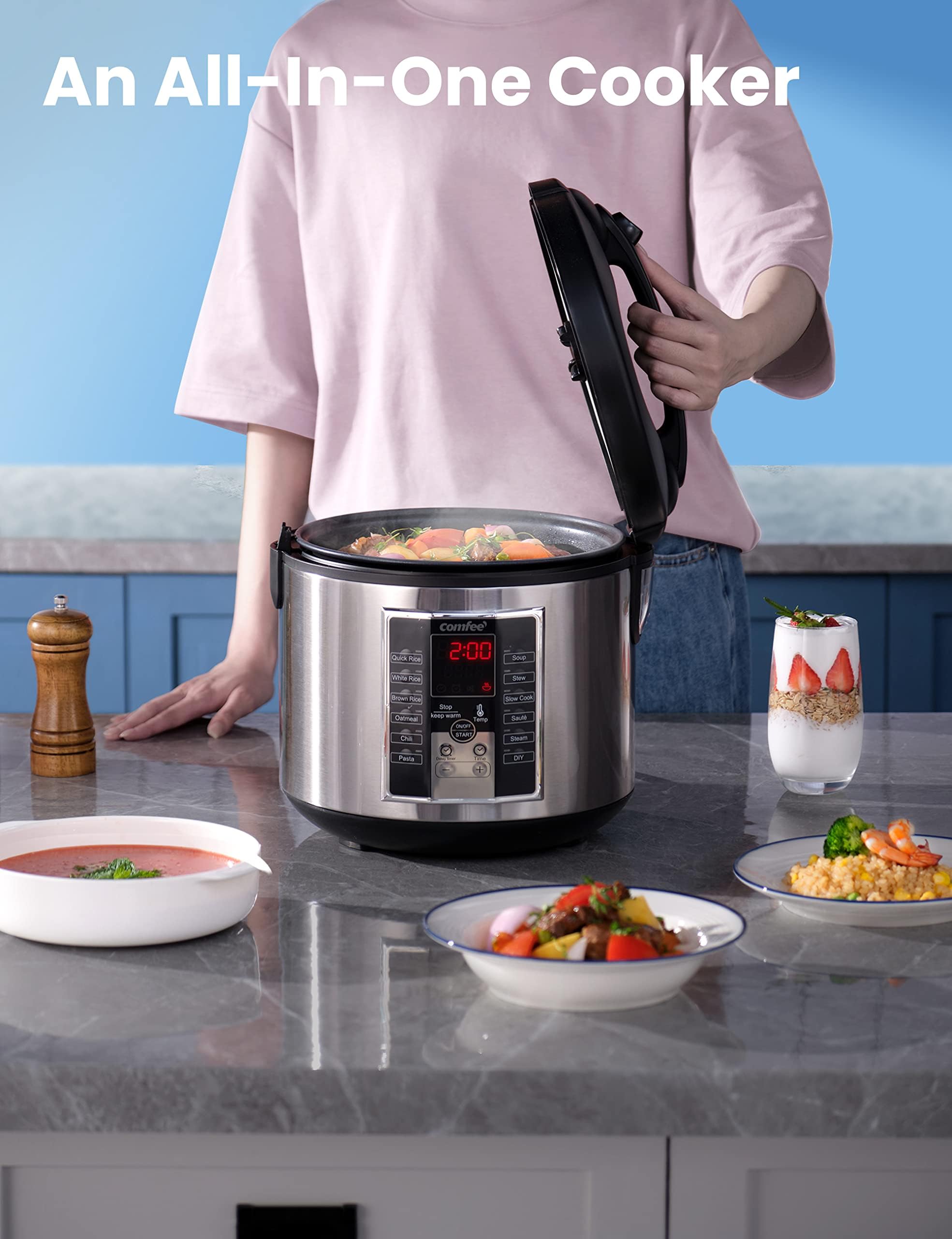 Amazon | Comfee MB-M25 20カップ（調理済み）業務用デジタル炊飯器